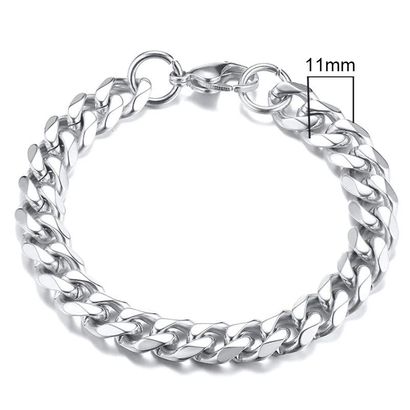 Vnox Men's Stainless Steel Cuban Link Chain Bracelet - Smarsty