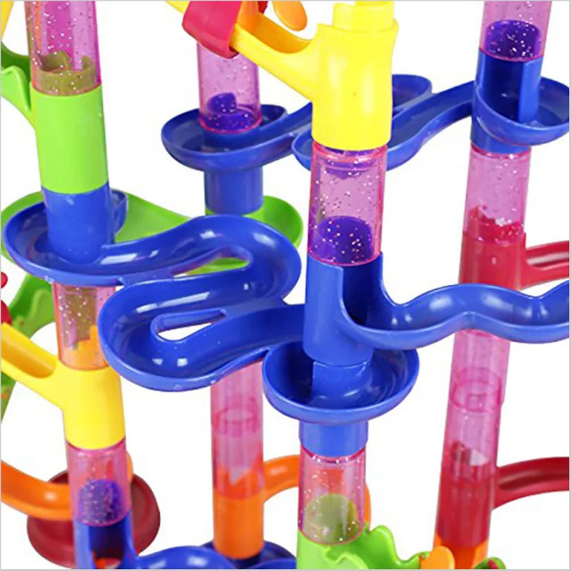 Marble Run Race Track Building Blocks Kids 3D Maze Ball Roll Toy DIY Marble Run Race Coaster Set 80/105/109/133pc Christmas Gift - Smarsty