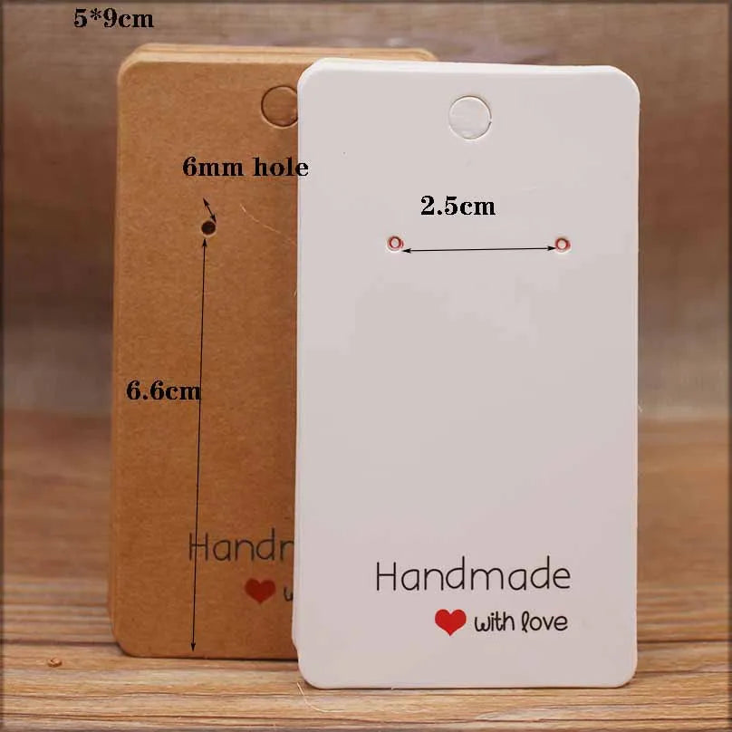 Handmade Paper Earring Cards Pack of 50 Ideal for DIY Jewelry - Smarsty