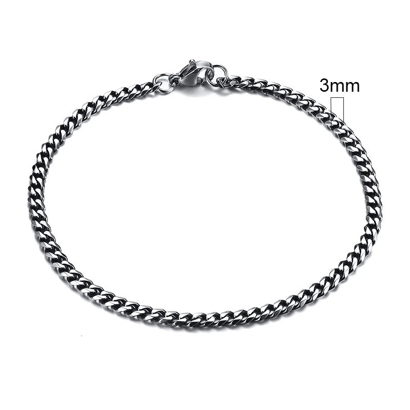 Vnox Men's Stainless Steel Cuban Link Chain Bracelet - Smarsty