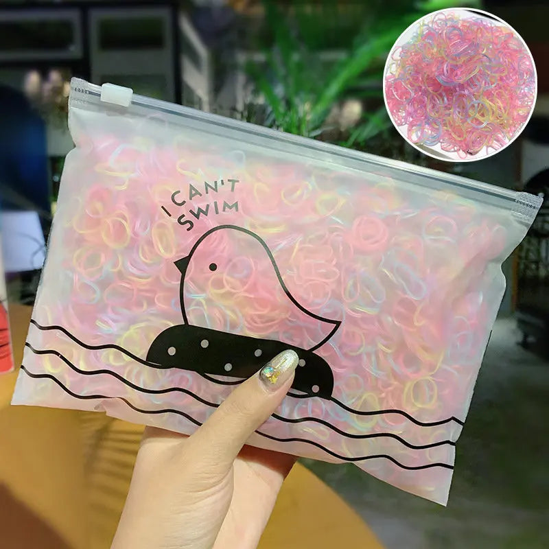 1000 Pack Girls Colorful Small Elastic Hair Bands Disposable - Smarsty