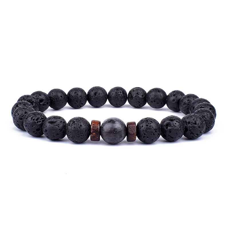Volcanic Stone Bracelet for Men with Mood Tracking Feature - Smarsty