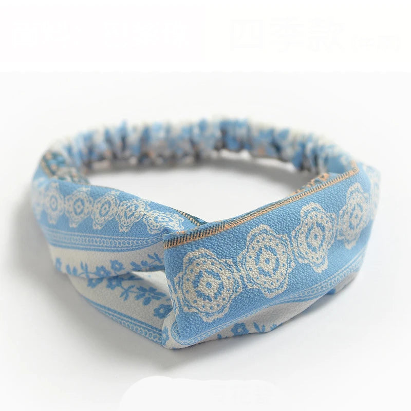 Bohemian Print Cashmere Headbands For Women Vintage Comfort - Smarsty