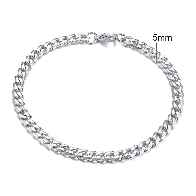 Vnox Men's Stainless Steel Cuban Link Chain Bracelet - Smarsty