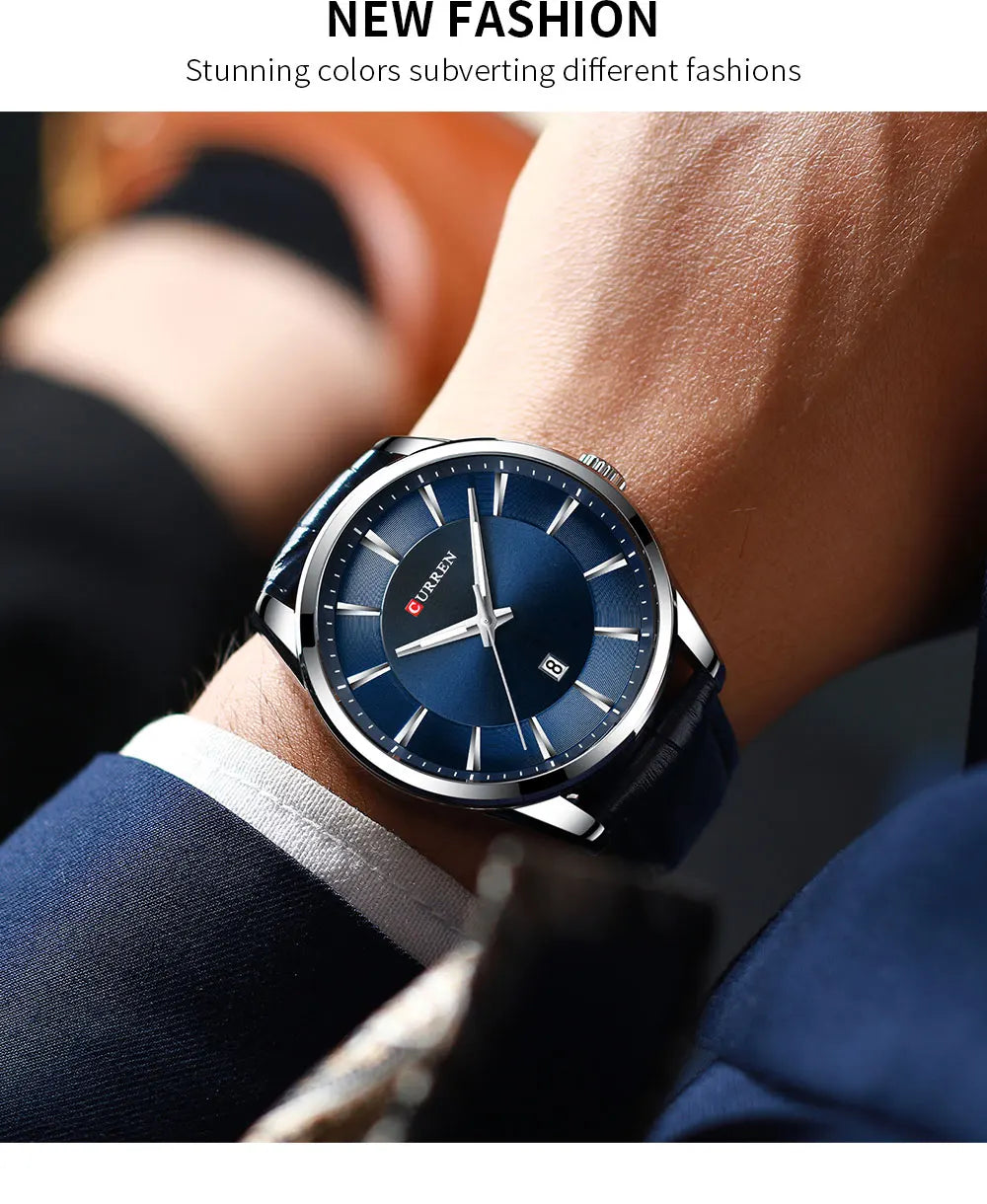 CURREN Luxury Quartz Watch for Men with Leather Strap - Smarsty