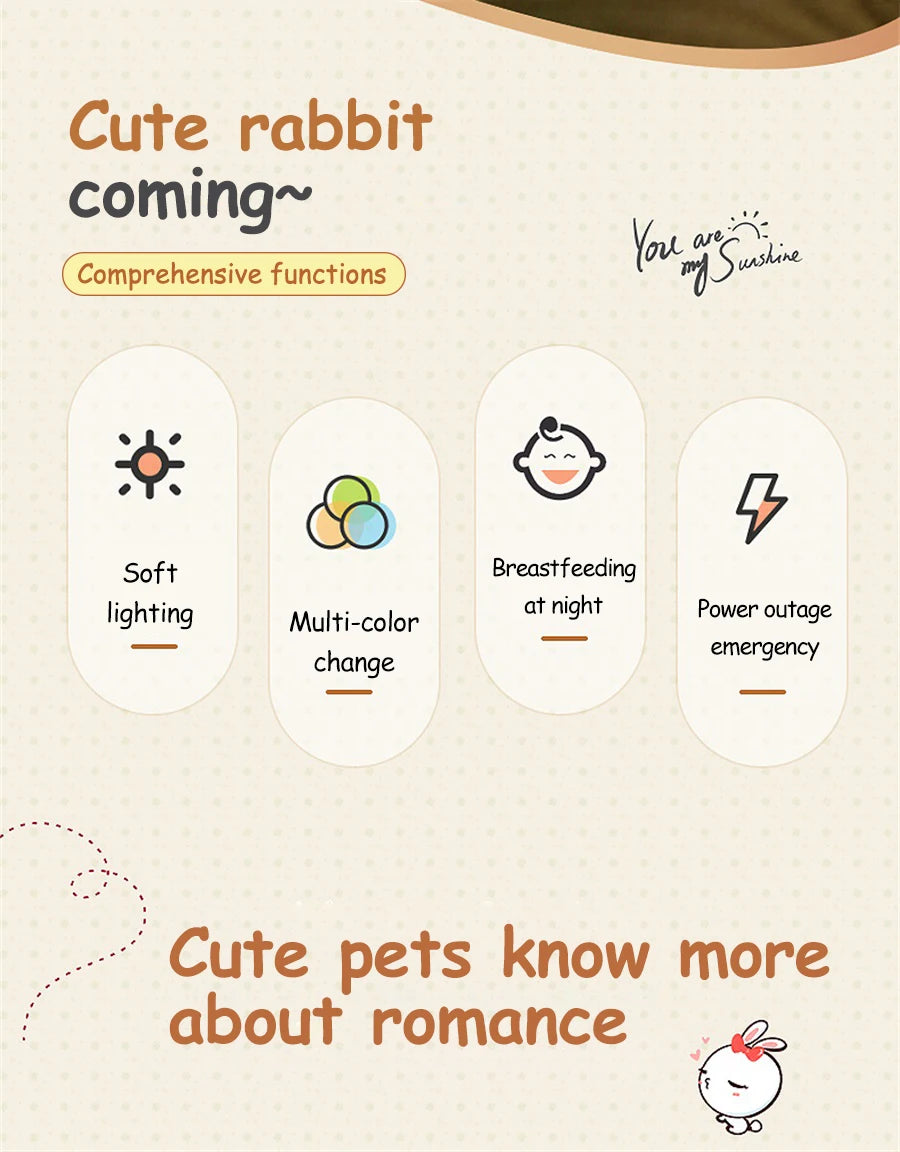 Cute Rabbit LED Night Light for Kids Bedroom - Smarsty