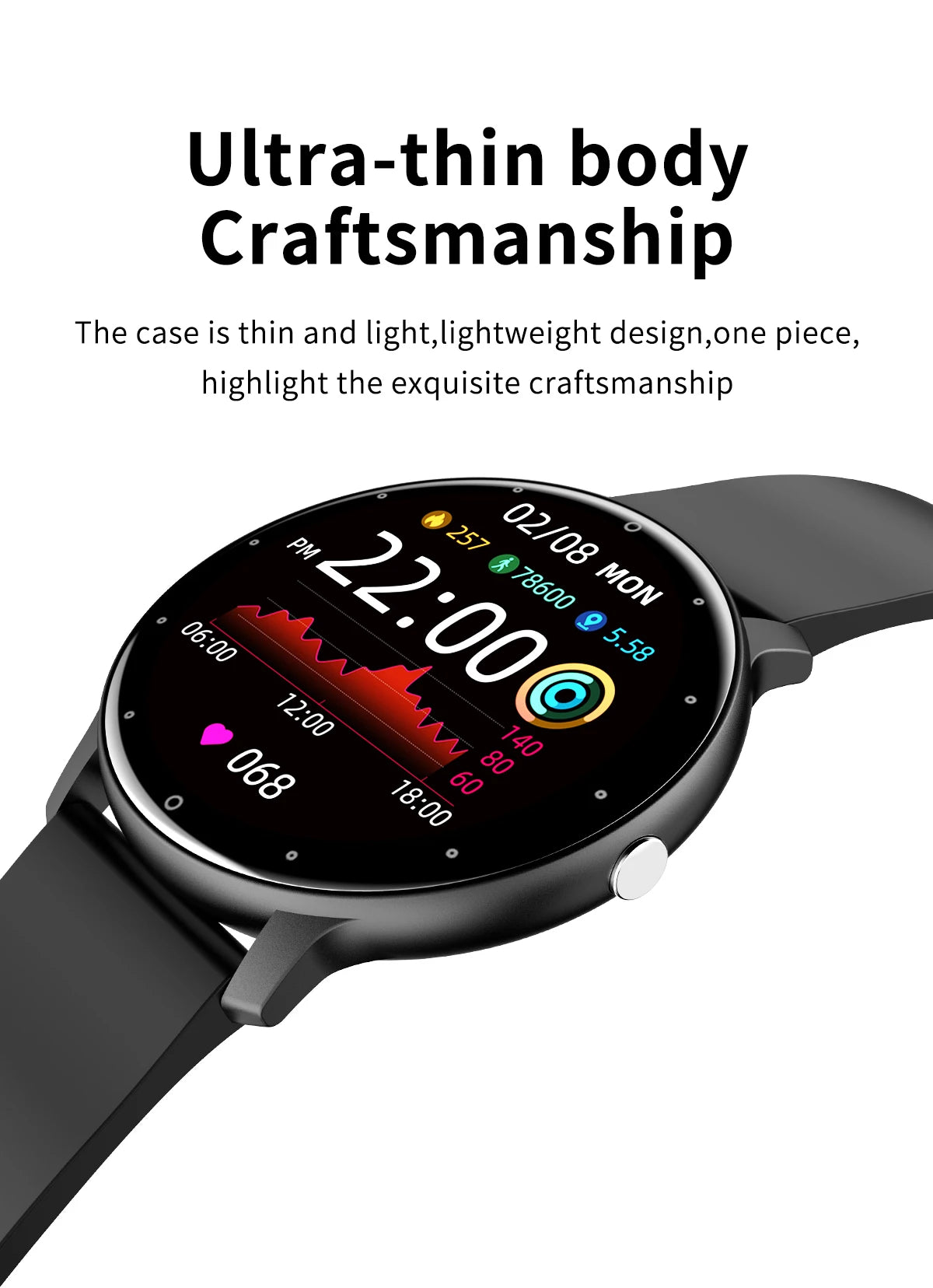 Smart Fitness Watch with Heart Rate Monitor and Waterproof Design - Smarsty