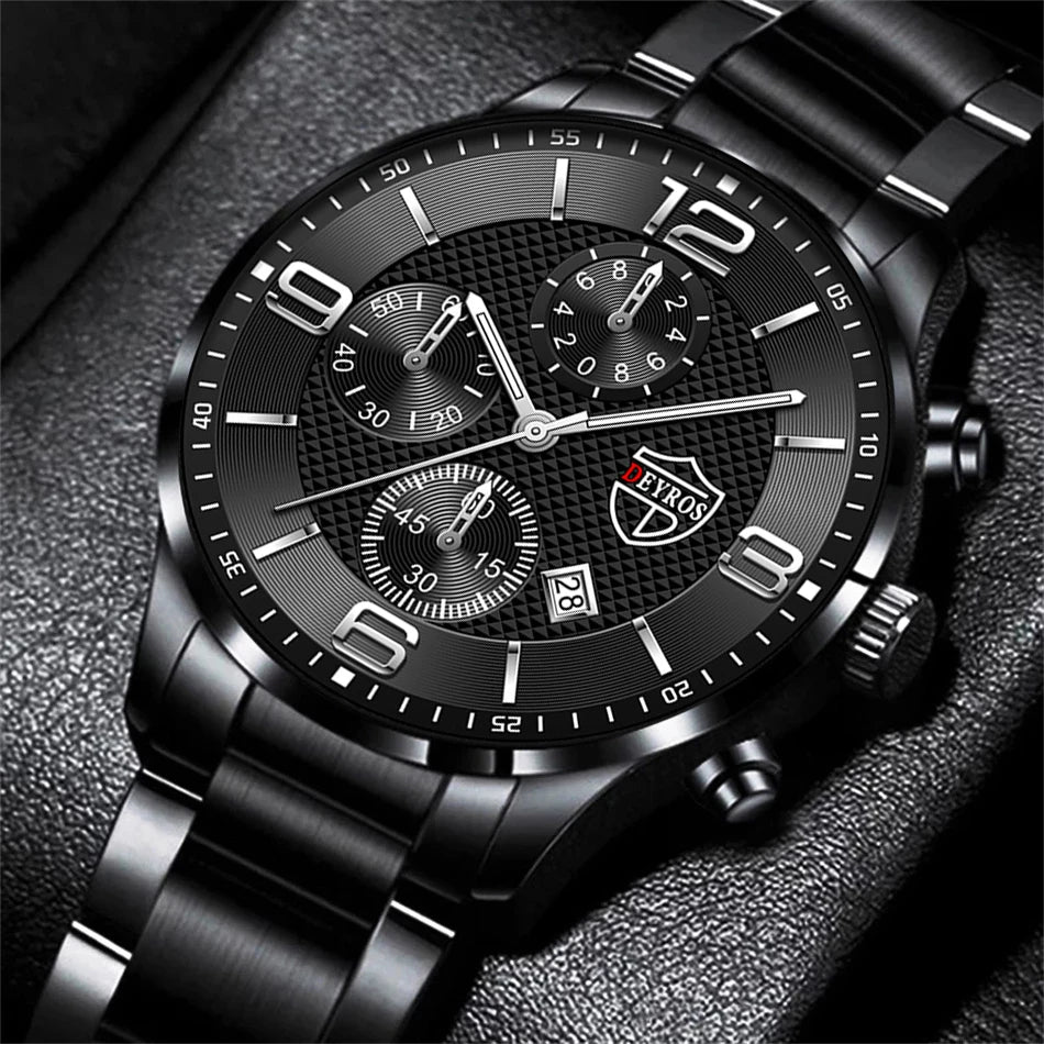 Luxury Stainless Steel Quartz Watch for Men - Smarsty