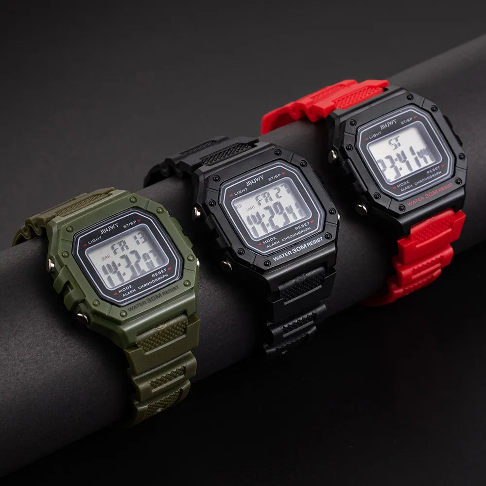 Luxury Waterproof Digital Men's Wristwatch with Square Dial - Smarsty