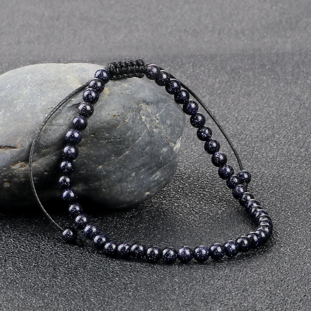 Adjustable Lava Stone Beaded Bracelet for Chakra Healing - Smarsty