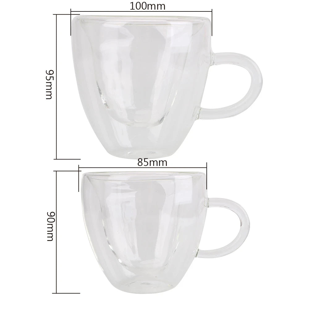 Heart Love Shaped Glass Mug for Couples - Smarsty