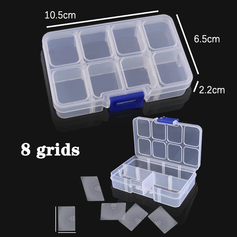 Adjustable Plastic Jewelry Storage Box with 10 Compartment Slots - Smarsty