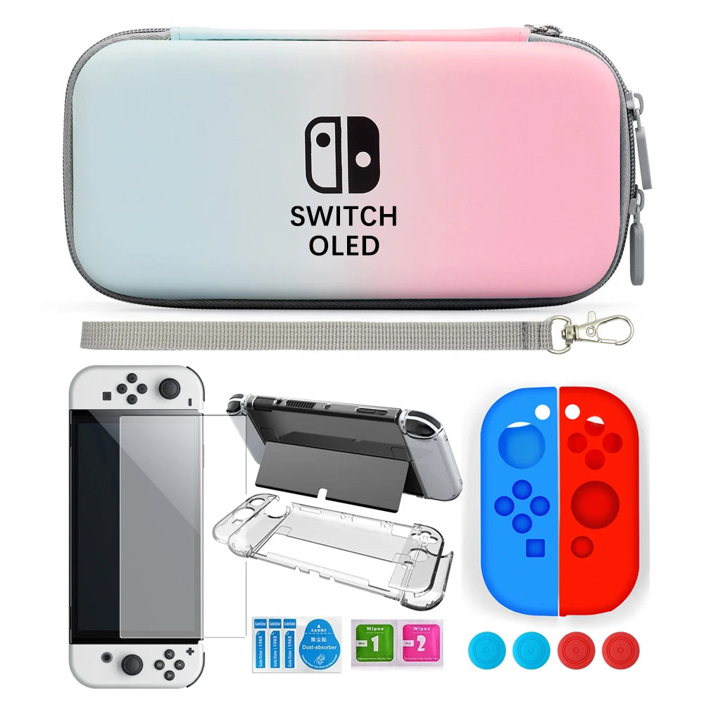 Nintendo Switch Oled Hard Shell Travel Case Bundle - Smarsty