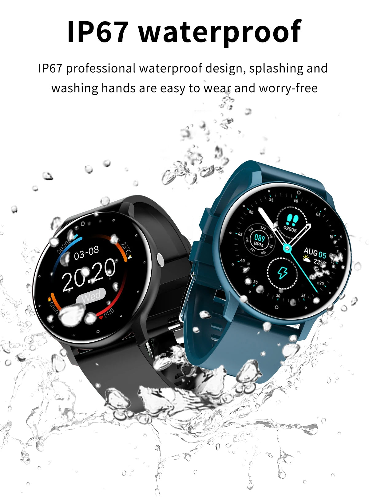 Smart Fitness Watch with Heart Rate Monitor and Waterproof Design - Smarsty