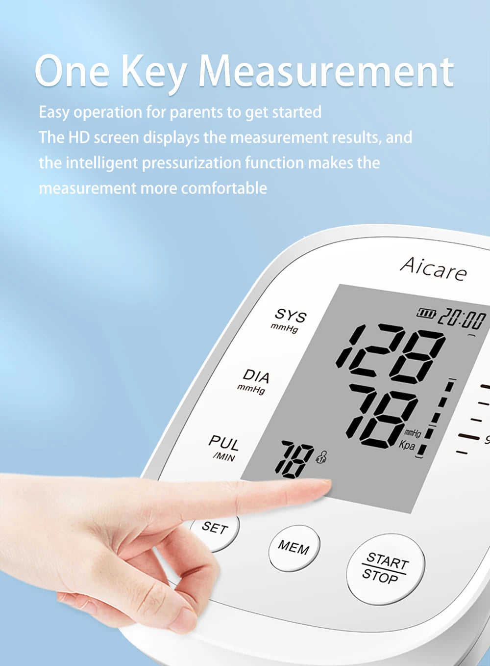 Automatic Upper Arm Blood Pressure Monitor with Data Storage - Smarsty