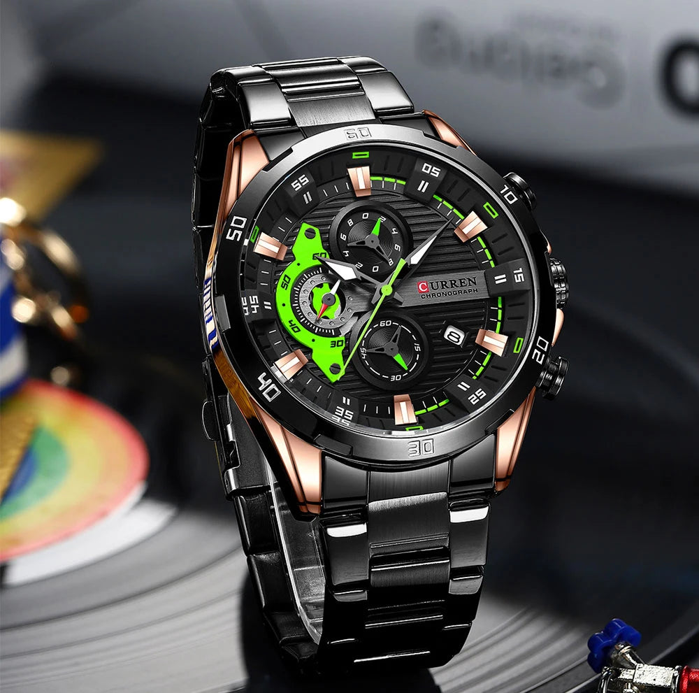 Curren Stainless Steel Men's Watch with Luminous Dial - Smarsty
