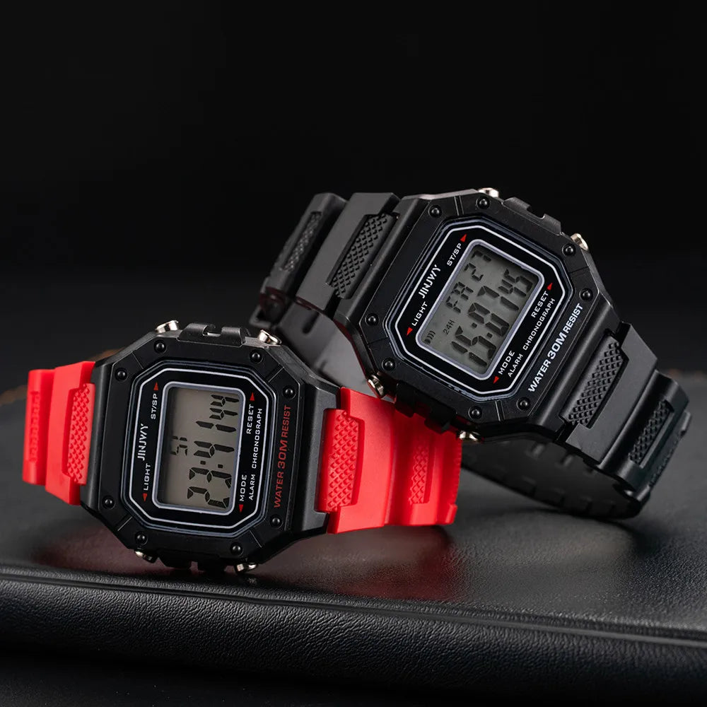 Luxury Waterproof Digital Men's Wristwatch with Square Dial - Smarsty