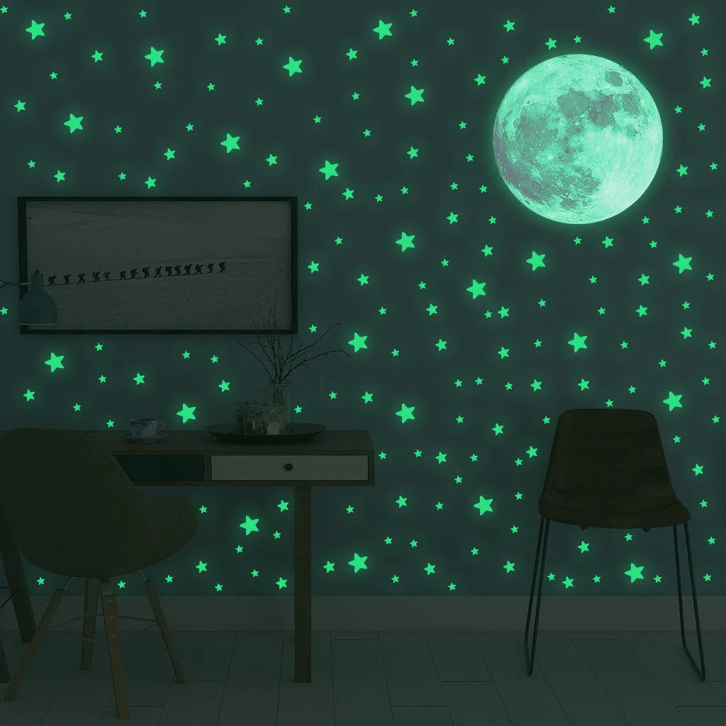 Luminous Moon Stars Wall Stickers for Kids Decor - Smarsty