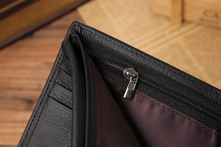 Classic Short Genuine Leather Men Wallets Fashion Coin Pocket Card Holder Men Purse Simple Quality Male Wallets - Smarsty