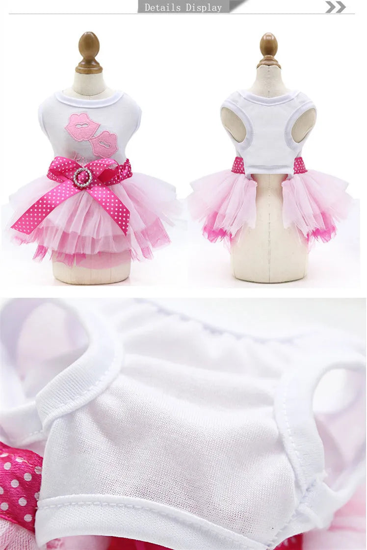 Spring Dog Lace Dress Pet Dog Clothes For Small Dog Party Birthday Wedding  Dress Puppy Costume  Pet Clothes - Smarsty