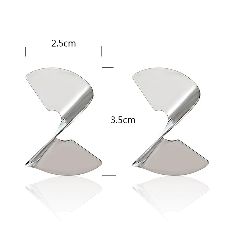 Gold Metal Drop Earrings with Irregular Heart Design for Women - Smarsty