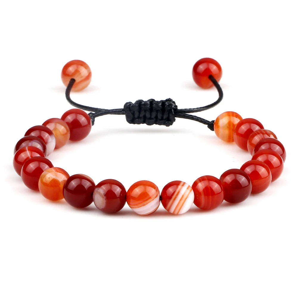 Adjustable 8mm Tiger Eye Beads Bracelet for Yoga Healing - Smarsty