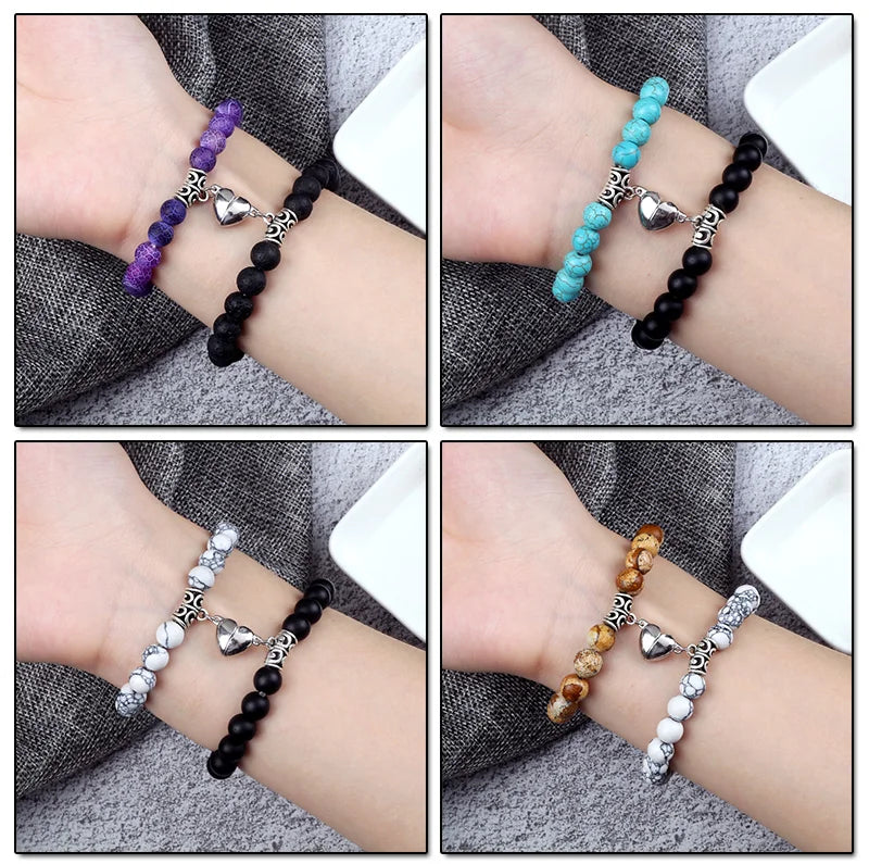 Natural Stone Couple Bracelets Set for Friendship - Smarsty