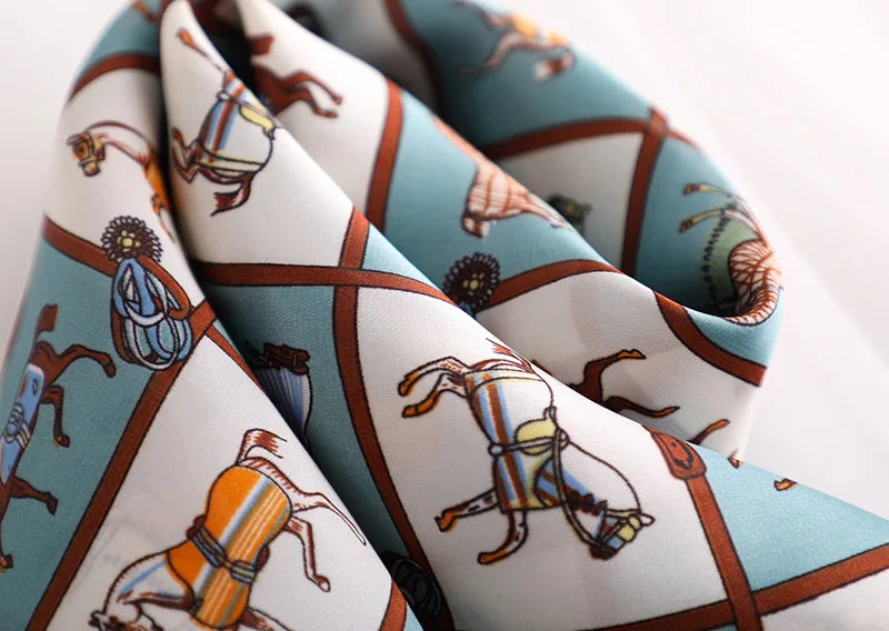 Luxury Silk Satin Headscarf for Women with Plaid Print - Smarsty