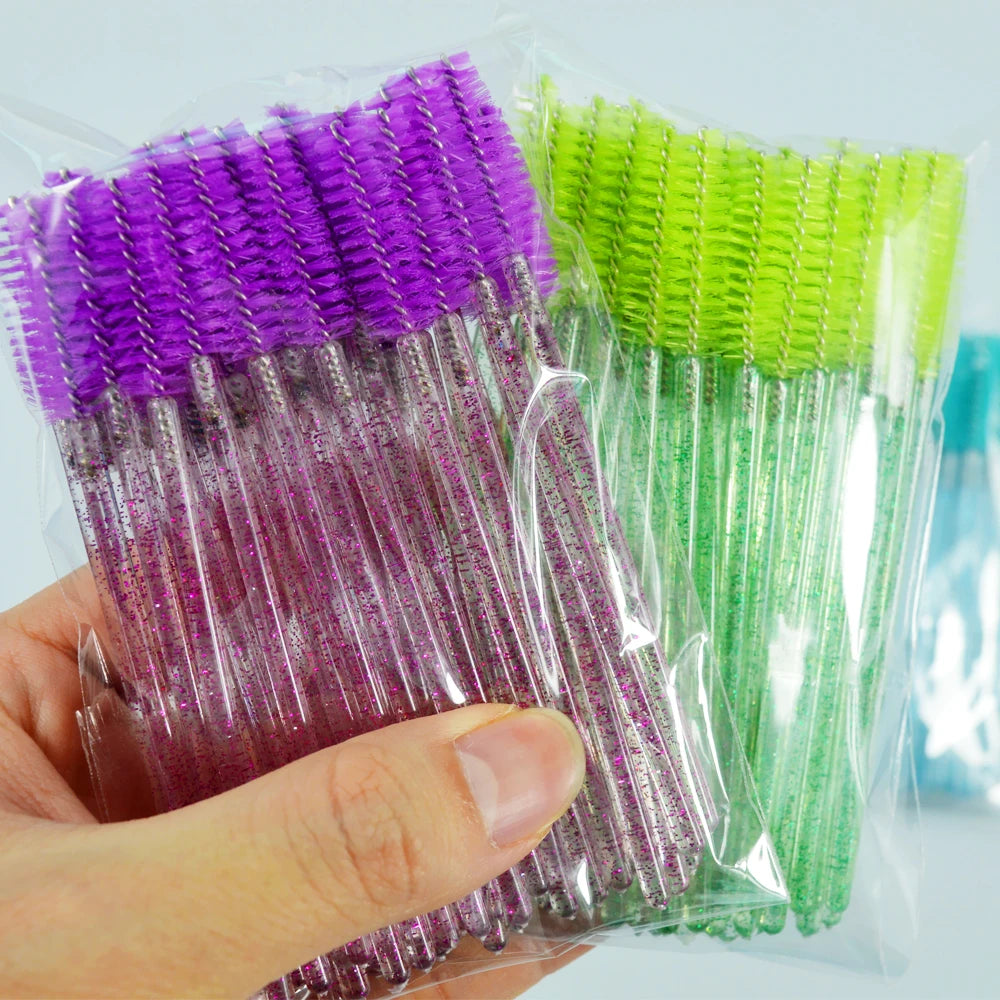 QSTY 50pcs Disposable Eyelash Brush Applicators in 6 Colors - Smarsty