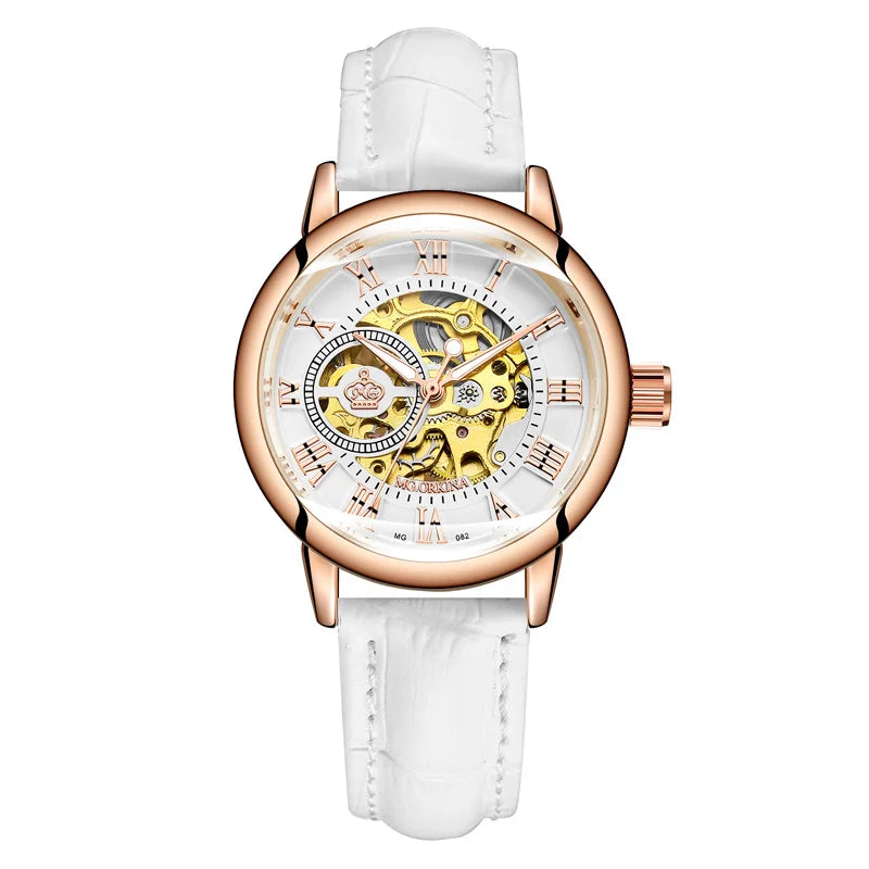 Luxury Skeleton Women's Mechanical Watch with Automatic Movement - Smarsty