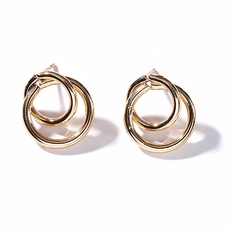 Gold Metal Drop Earrings with Irregular Heart Design for Women - Smarsty
