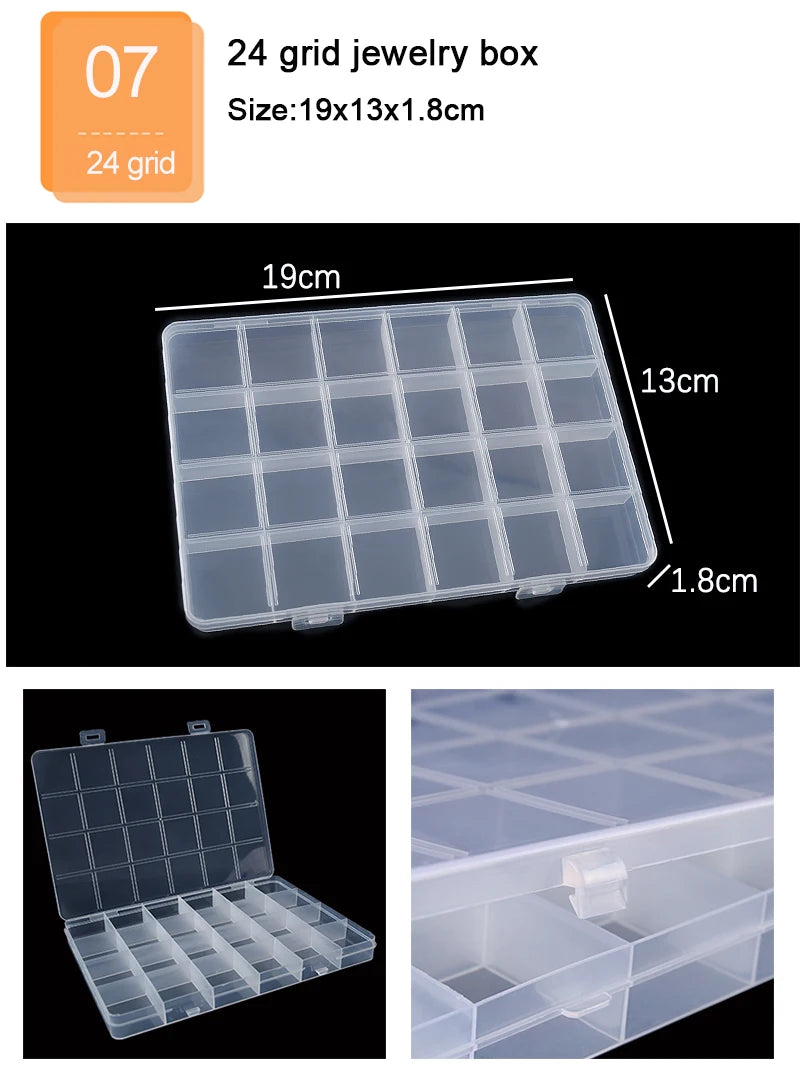 Adjustable Plastic Jewelry Storage Box with 10 Compartment Slots - Smarsty