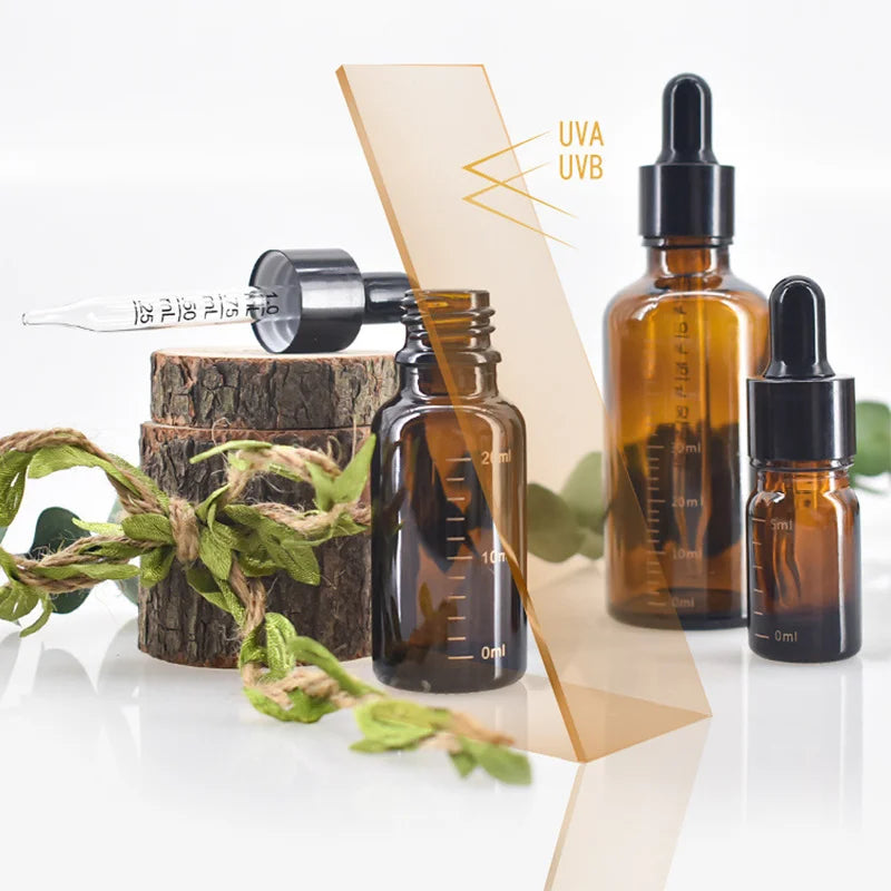 Amber Glass Dropper Bottles with Scale for Easy Refilling - Smarsty