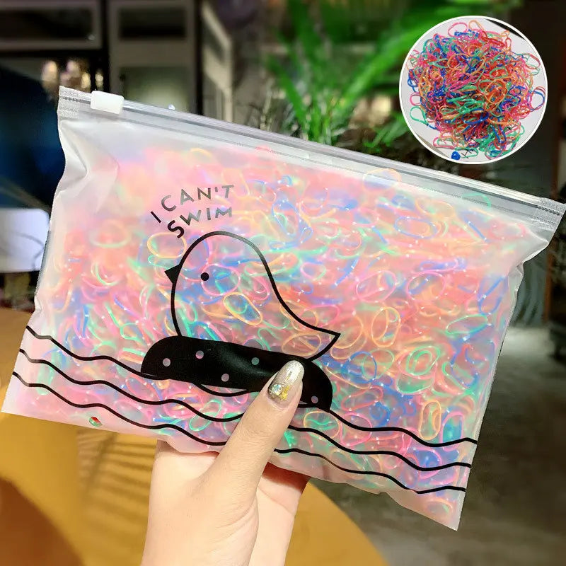 1000 Pack Girls Colorful Small Elastic Hair Bands Disposable - Smarsty