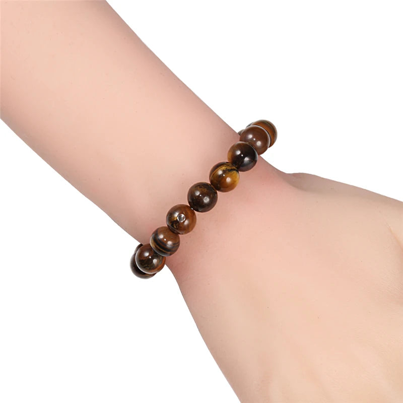 Natural Stone Bead Bracelet with Volcanic Lava - Smarsty