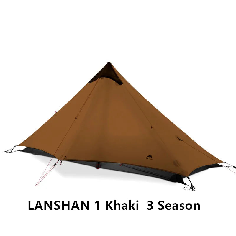 FLAME'S CREED Lanshan 1 Person Oudoor Ultralight Camping Tent Single Man 3 Season Professional 15D Silnylon Rodless Tent by Smarsty