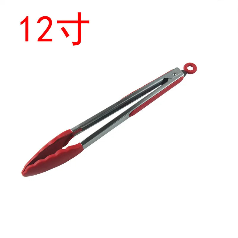 Silicone Kitchen Tongs Stainless Steel Non-Slip Design - Smarsty