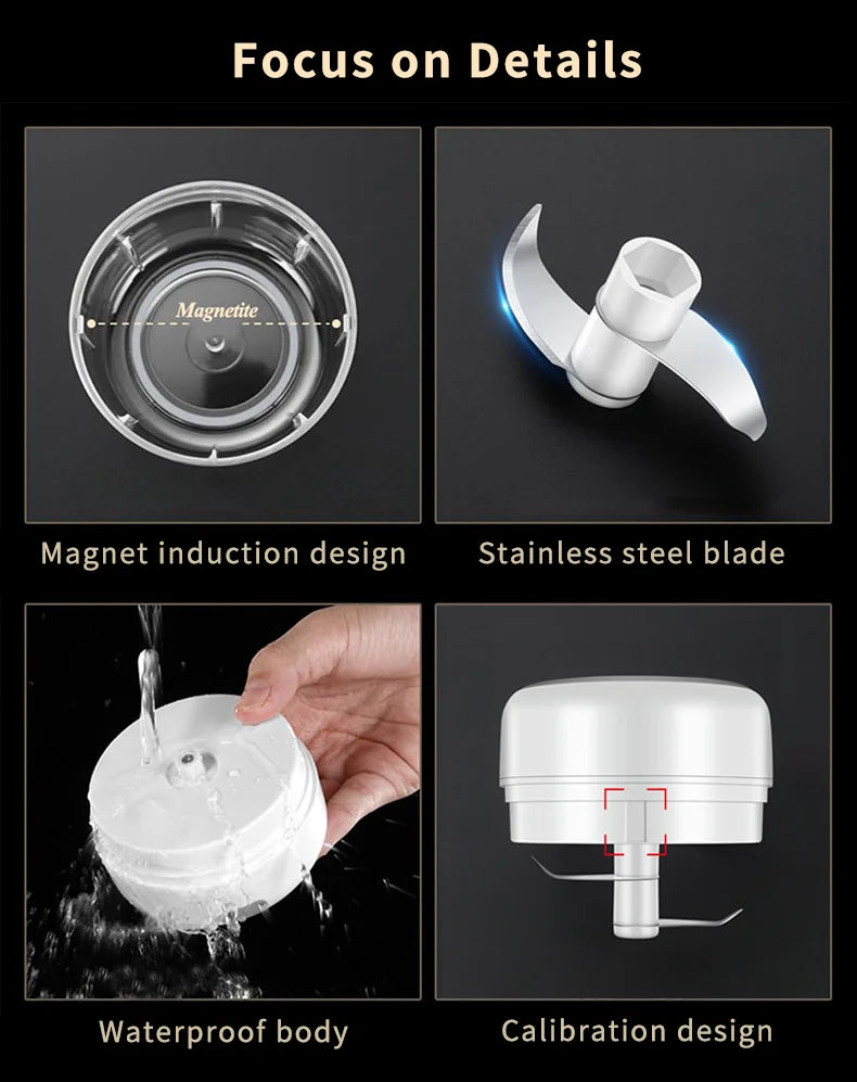 HiPiCok Meat Grinder Electric Garlic Crusher Food Chopper Mini Garlic Press Vegetable Chopper Masher Machine USB Kitchen Gadgets by Smarsty