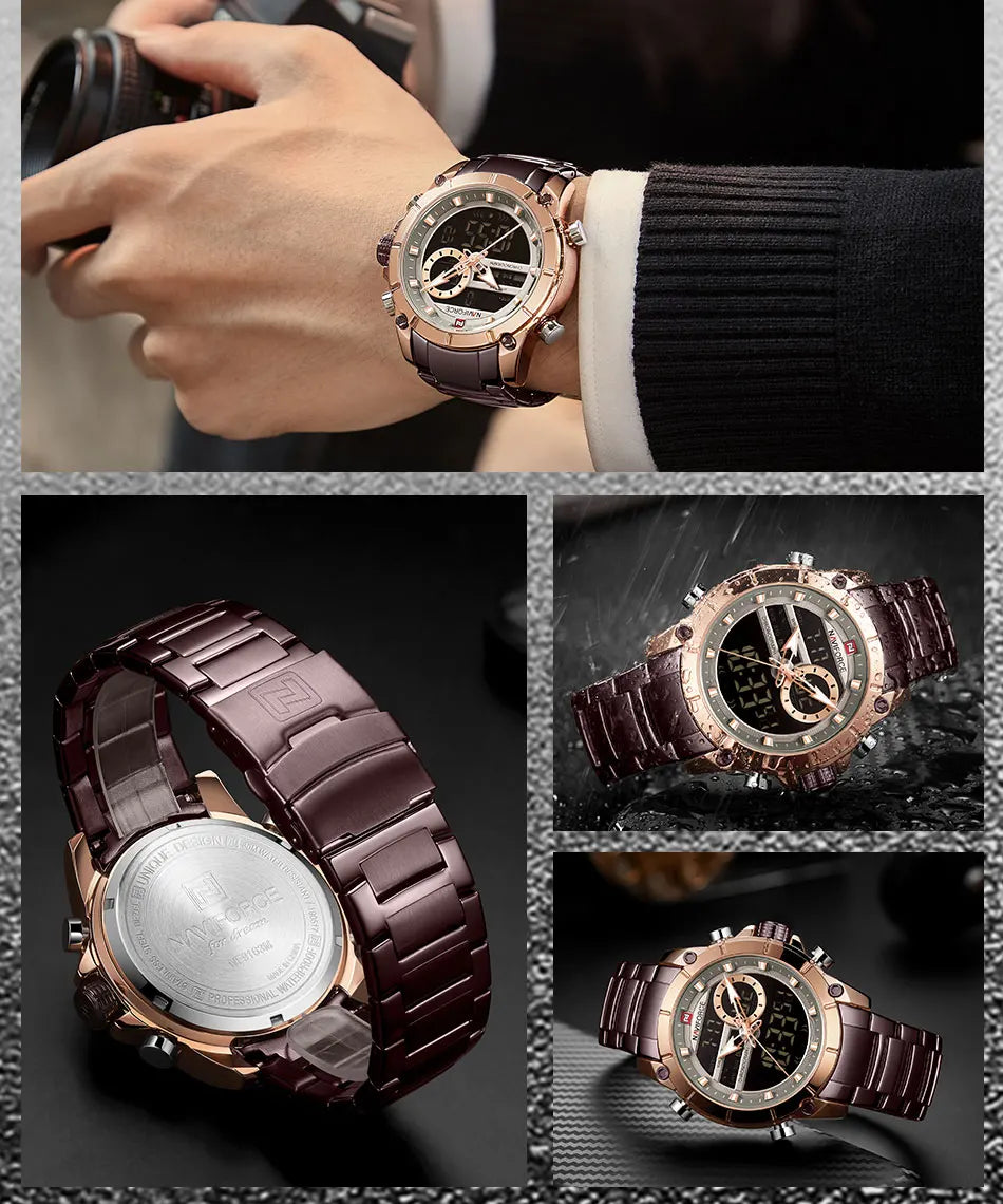 NAVIFORCE Luxury Waterproof Quartz Sport Watch for Men - Smarsty