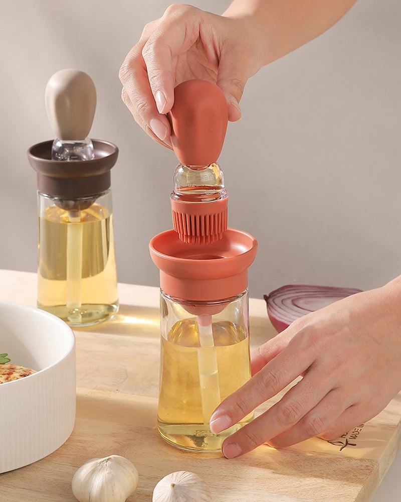Portable Silicone Oil Bottle With Brush For Easy Cooking - Smarsty