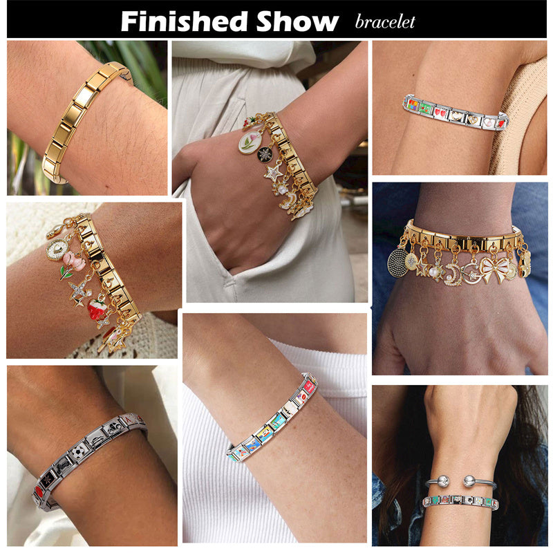 Italian Stainless Steel Charm Links For 9mm Bracelets - Smarsty