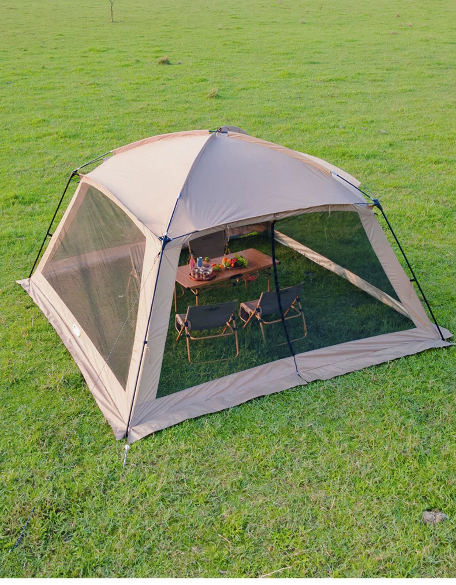 Outdoor Camping Mosquito Nets Tents 6-15 Person Rainproof Silver Glue Sunscreen Beach Picnic Sunshade Canopy Camping Equipment