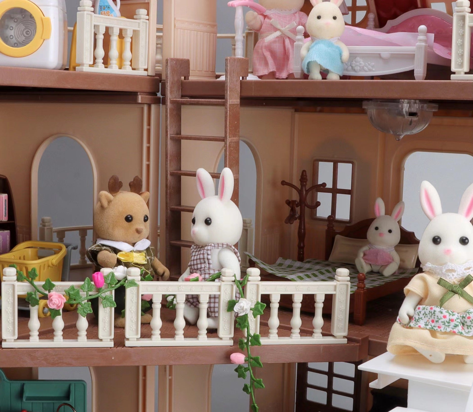 New Simulation Room Forest Family Small West House Rabbit Animal Model Girl Doll House Furniture Double Storey Villa Toys Gifts by Smarsty
