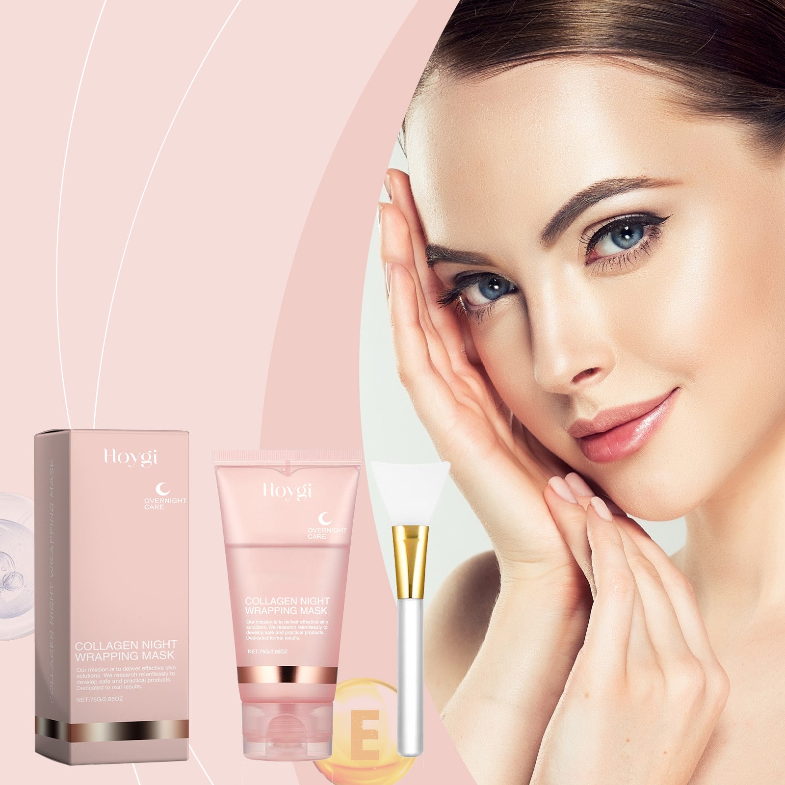 Collagen Overnight Wrapping Peel Off Facial Mask Set Korean Collagen Night Wrapping Mask Deeply Hydrates Night Care Mask Cream - Smarsty