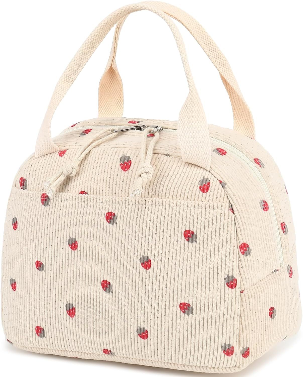 Corduroy Insulated Lunch Bag For Kids Thermal Cooler - Smarsty
