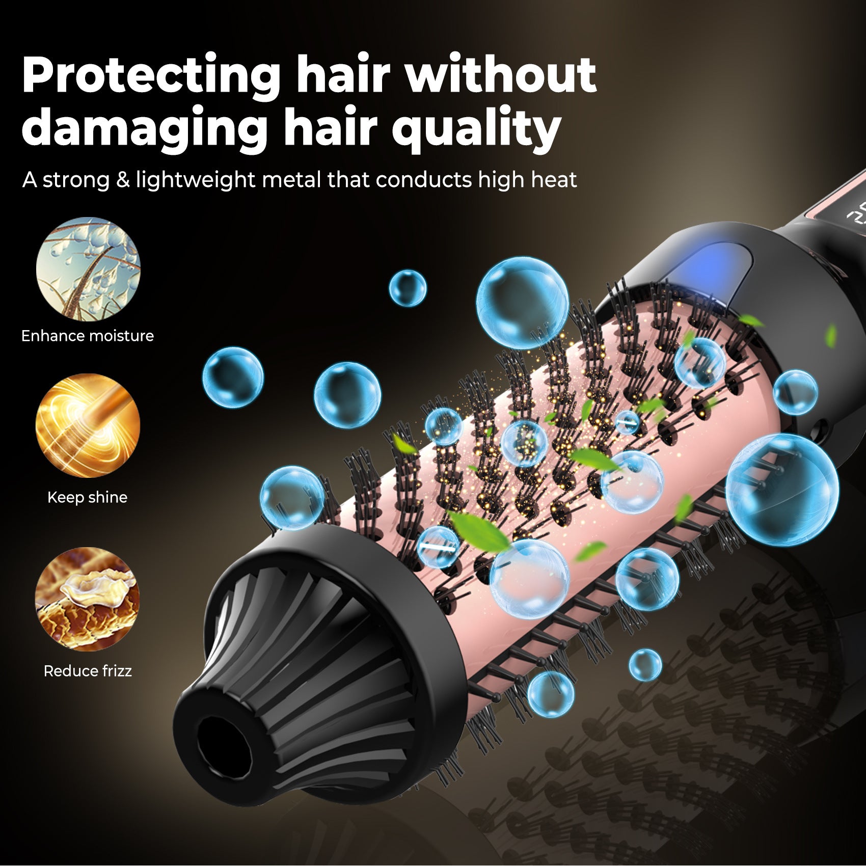 Heated Styling Brush 3-in-1 Ionic Hair Curler - Smarsty