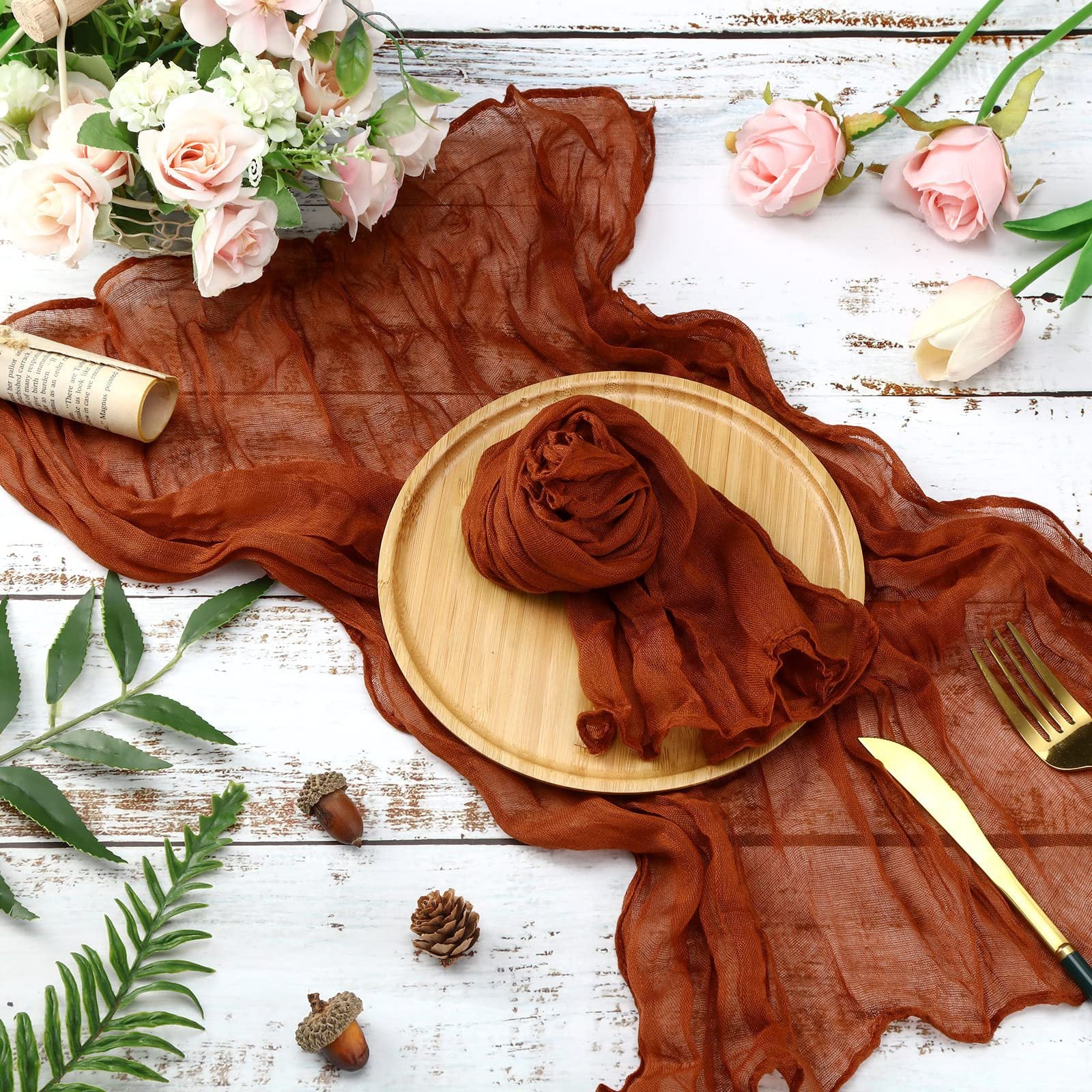 Gauze Table Runner for Rustic Beach Weddings - Smarsty