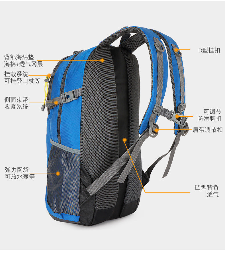 Classic 40L Outdoor Backpack Men Women High Quality Waterproof Travel Backpack Bag for Men Causal Patchwork Sport Backpack Women - Smarsty