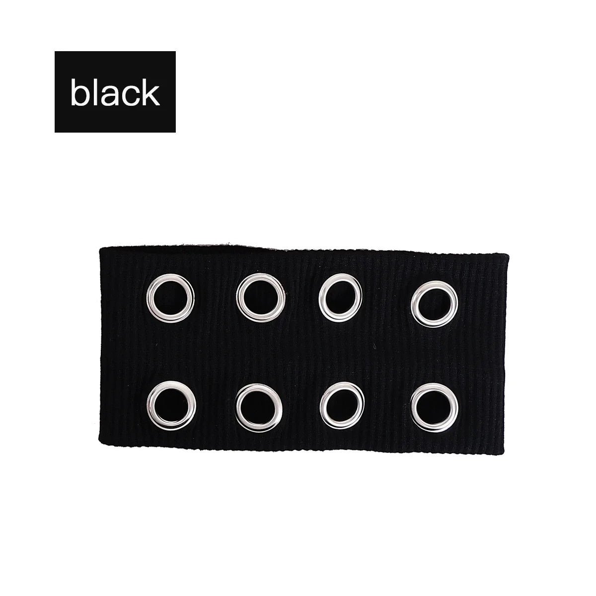 Punk Grunge Wide Elastic Headband Stretchy Metal Look - Smarsty