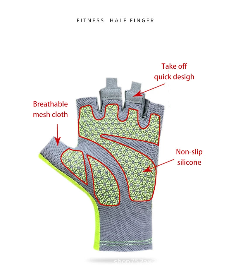 Breathable Non Slip Fingerless Cycling Gloves for Men and Women - Smarsty